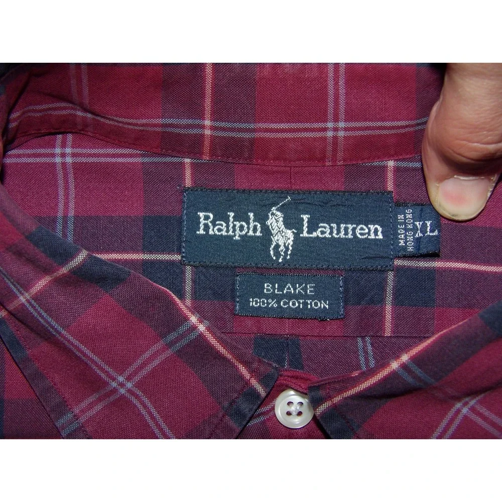 Polo Ralph Lauren BLAKE Long Sleeved Plaid Button Up Shirt Men's XL